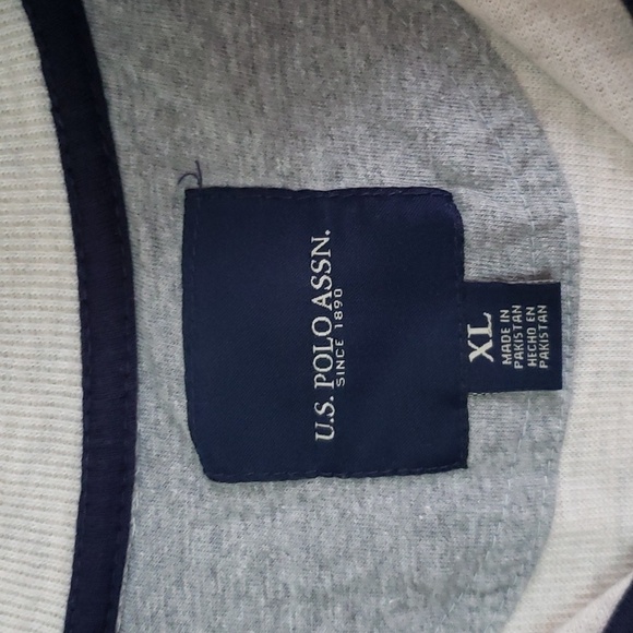 US Polo Assn small pony mans quarter zip pullover sweater, gray beige, size XL - Picture 5 of 8